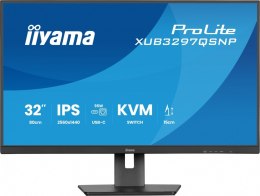 IIYAMA Monitor 32 cale XUB3297QSNP-B1 IPS,QHD,USB-C DOCK (95W), USB HUB 4x, KVM, RJ45