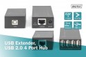 Digitus Przedłużacz/Extender HUB 4 porty USB 2.0 po skrętce kat. 5e/7, do 50m