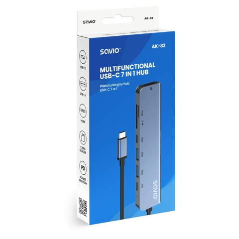 Savio HUB USB-C 7w1 AK-82