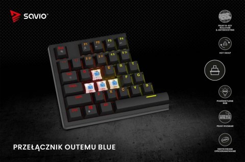 Savio Klawiatura mechaniczna STYX Outemu Blue Hot Swap RGB