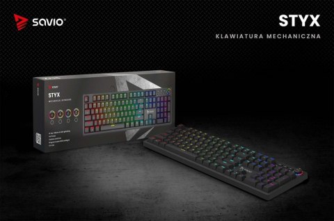 Savio Klawiatura mechaniczna STYX Outemu Brown Hot Swap RGB