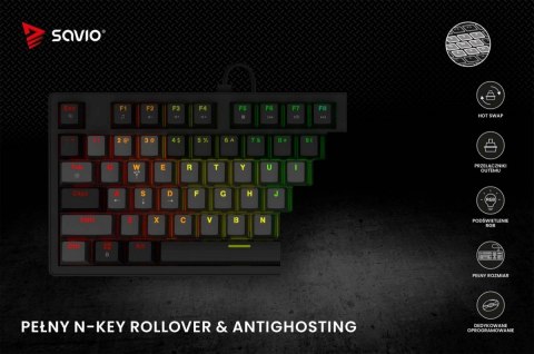 Savio Klawiatura mechaniczna STYX Outemu Brown Hot Swap RGB