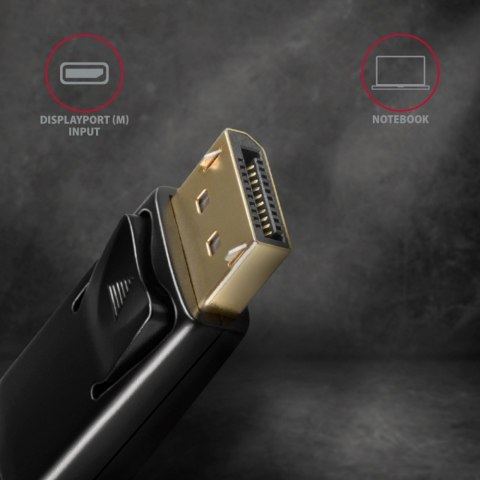 AXAGON RVD-HI14C2 Adapter aktywny DisplayPort -> HDMI 1.4, 4K/30Hz, kabel 1,8m