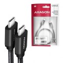 AXAGON BUCM3-CM10AB Kabel USB-C - USB-C 3.2 Gen 1, 1m, PD 60W 3A, ALU, oplot, czarny