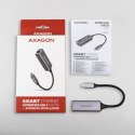 AXAGON ADE-TRC Karta sieciowa Gigabit Ethernet adapter, USB-C 3.2 Gen 1, instalacja automatyczna, metalowy, tytanowa szarość