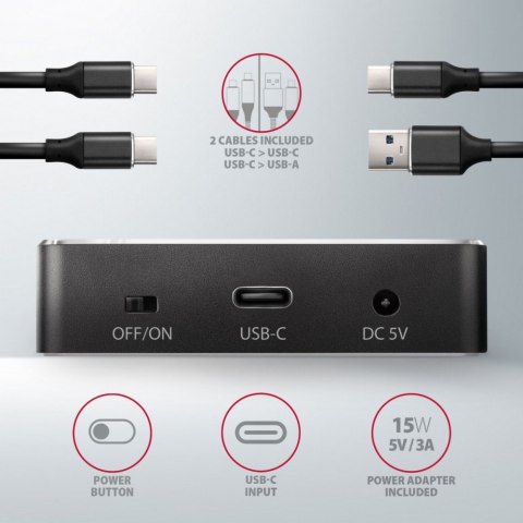 AXAGON ADSA-M2C Stacja dokująca, USB-C 3.2 Gen 2 - 2x M.2 NVMe SSD CLONE MASTER