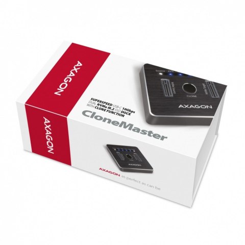 AXAGON ADSA-M2C Stacja dokująca, USB-C 3.2 Gen 2 - 2x M.2 NVMe SSD CLONE MASTER