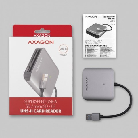 AXAGON CRE-S3 Czytnik zewnętrzny kart USB-A 3. 2 GEN 1, 3-slot lun SD/microSD/CF, obsługa UHS-II