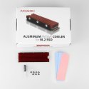 AXAGON CLR-M2 Chłodnica do dysku aluminiowa pasywna M.2 2280 SSD, silikonowe podkładki termiczne, wysokość 12mm