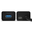 AXAGON HUE-S2BL Hub 4-portowy USB 3.2 Gen 1 charging hub, 1.2m kabel, microUSB dodatkowe zasilanie