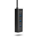 AXAGON HUE-S2C Hub 4-portowy USB 3.2 Gen 1 charging hub, 40cm USB-C kabel, microUSB dodatkowe zasilanie