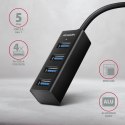 AXAGON HUE-M1C Hub 4-portowy Mini metalowy USB 3.2 Gen 1, 20cm USB-C kabel