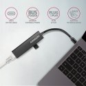 AXAGON HMC-GL3A Wieloportowy hub metalowy 3x USB-A + GLAN, USB 3.2 Gen 1, 20 cm USB-C kabel