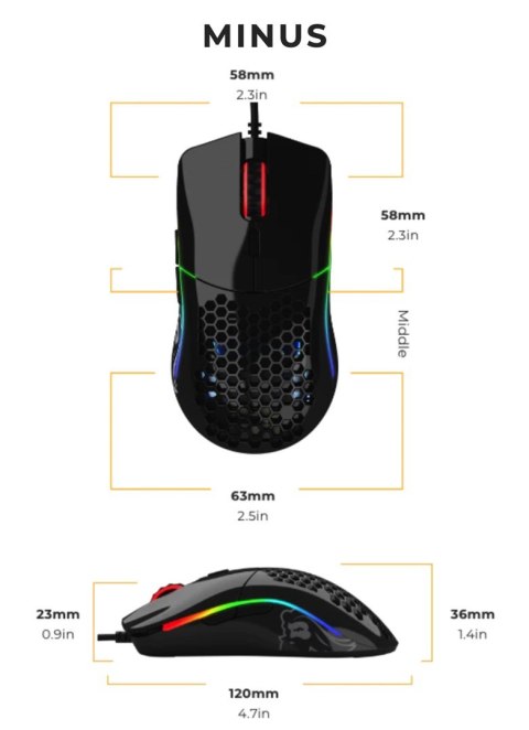 Glorious PC Gaming Race Model O- myszka Po prawej stronie USB Typu-A Optyczny 3200 DPI