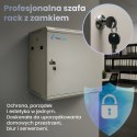 Extralink Szafa rack 9U 600x450 ASP Szara montowana na ścianie, drzwi blaszane pełne