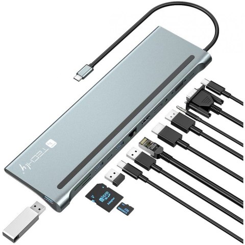 TECHLY IUSB31C-DOCK12DPHD (Ciemnoszary /USB-C )