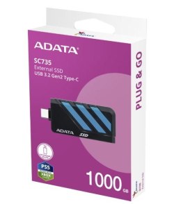 Adata Dysk SSD External SC735 1TB U3.2C 1000/1000MB/s Blue