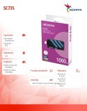 Adata Dysk SSD External SC735 1TB U3.2C 1000/1000MB/s Blue