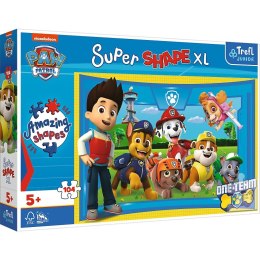 Trefl Puzzle 104 elementy XL Super Shape Psi przyjaciele, Psi Patrol