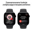 Apple Watch Series 11 GPS koperta 42 mm z aluminium w kolorze gwiezdnej szarości, pasek sportowy w kolorze czarnym - rozmiar M/L