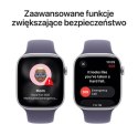 Apple Watch Series 11 GPS koperta 42 mm z aluminium w kolorze srebrnym, pasek sportowy w kolorze mlecznego fioletu - rozmiar S/M