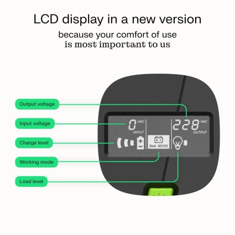 Green Cell Zasilacz awaryjny UPS 600W/1000VA modyfikowana sinusoida