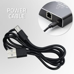 Qoltec Rozdzielacz splitter Ethernet mini SWITCH 1x4 RJ45 | 1000Mb/s | USB-C | Aluminium