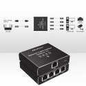 Qoltec Rozdzielacz splitter Ethernet mini SWITCH 1x4 RJ45 | 1000Mb/s | USB-C | Aluminium