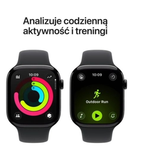 Apple Watch Series 11 GPS+Cellular koperta 42 mm z aluminium w kolorze onyksu, pasek sportowy w kolorze czarnym - rozmiar S/M
