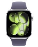 Apple Watch Series 11 GPS koperta 46 mm z aluminium w kolorze srebrnym, pasek sportowy w kolorze mlecznego fioletu - rozmiar M/L