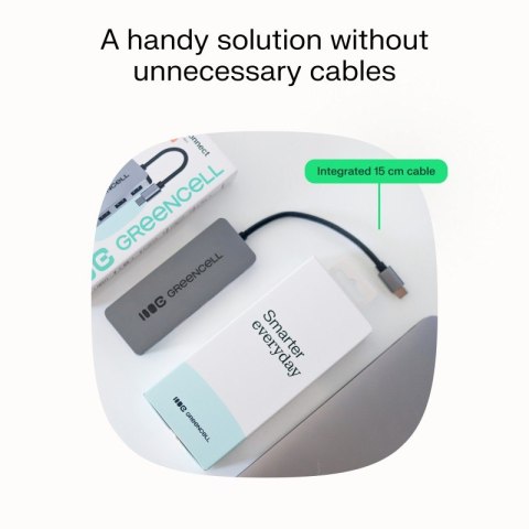 Green Cell HUB USB-C Basic USB-C do 4x USB-A 3.0
