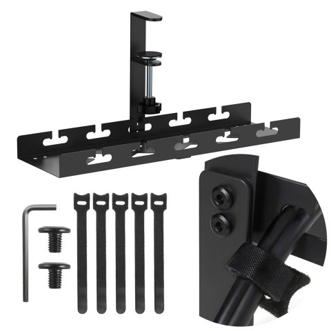 MACLEAN ORGANIZER PODBIURKOWY NA KABLE, MAX. OBCIĄŻENIE 5KG, CZARNY, MC-105 B