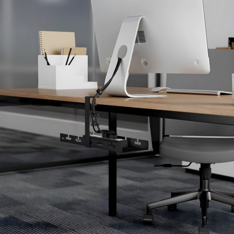 MACLEAN ORGANIZER PODBIURKOWY NA KABLE, MAX. OBCIĄŻENIE 5KG, CZARNY, MC-105 B