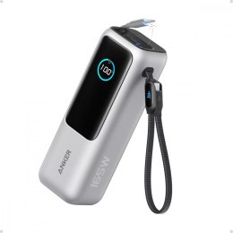 Anker Powerbank ZOLO 25000mAh 165W wbudowany kabel USB-C srebrny