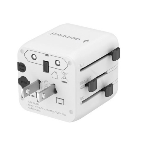 Uniwersalny adapter zasilania Gembird TPA-INT-01-W wtyk US,UK,EU,AU - gniazdo uniwersalne
