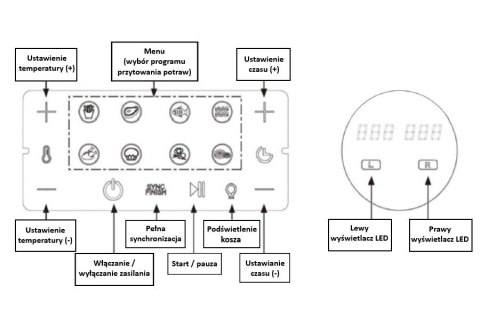 Feel-Maestro Frytownica beztłuszczowa podwójna 3,5l + 6l 2400W MR-760