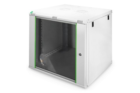 Digitus Szafa sieciowa wisząca DYNAmic 19" 12U rack 600x600, drzwi szyba, szary, niedzielona, złożona, 60kg