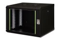 Digitus Szafa sieciowa wisząca Unique 19" 7U rack 600x450, drzwi szyba, czarny, niedzielona, złożona, 100kg