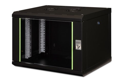 Digitus Szafa sieciowa wisząca Unique 19" 7U rack 600x450, drzwi szyba, czarny, niedzielona, złożona, 100kg