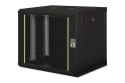 Digitus Szafa sieciowa wisząca Unique 19" 9U rack 600x450, drzwi szyba, czarny, niedzielona, złożona, 100kg