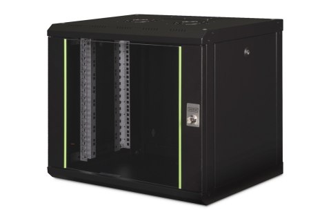 Digitus Szafa sieciowa wisząca Unique 19" 9U rack 600x450, drzwi szyba, czarny, niedzielona, złożona, 100kg