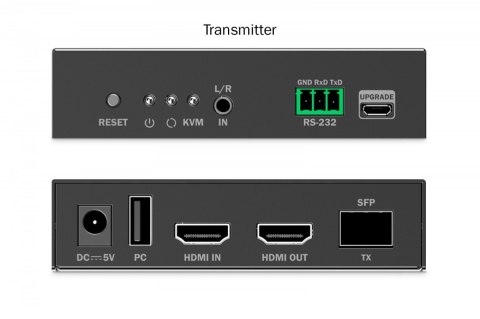 Digitus Przedłużacz (extender) światłowodowy HDMI 4K/60Hz z KVM USB 1.1 przez IP 1G lub do 40km/300m, max. 253 odbiorniki, HDMI Loop-Out