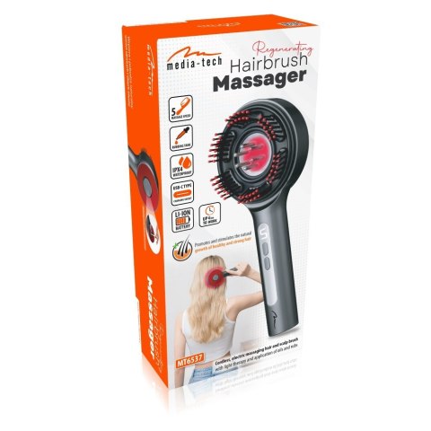 Media-Tech Masująca szczotka do włosów i skóry głowy REGENERATING HAIRBRUSH MASSAGER MT6537