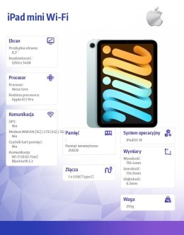 Apple IPad mini Wi-Fi 256GB Niebieski