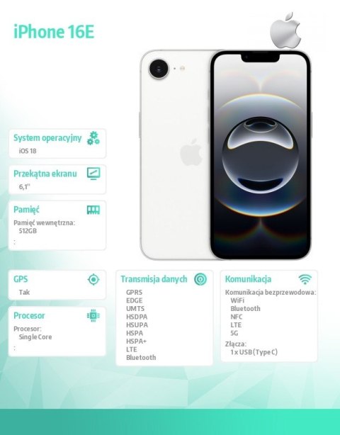 Apple IPhone 16E 512GB biały
