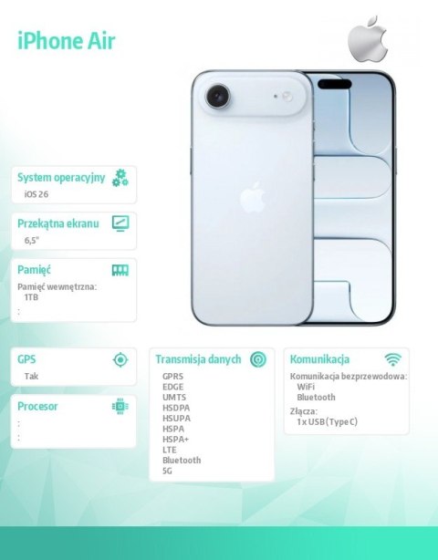 Apple IPhone Air 1TB Błękitny