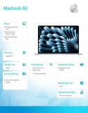 Apple MacBook Air 15.3 cala: M4 10/10, 24GB, 512GB - Błękitny
