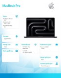 Apple MacBook Pro 16.2 cali: M4 Pro 14/20, 24GB, 512GB SSD - Gwiezdna czerń