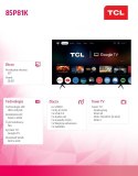 TCL Telewizor QLED 85 cali 85P81K