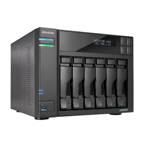 NAS Asustor AS6706T; Tower; 6x (3.5" SATA HDD/ 2.5" SSD); Intel Celeron N5105; 8GB DDR4 SODIMM (max. 16GB), 2x 2.5GbE, 4x M.2 22